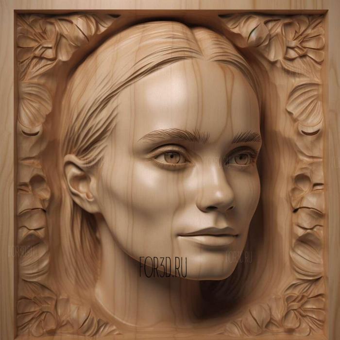 Diane Kruger 3 stl model for CNC